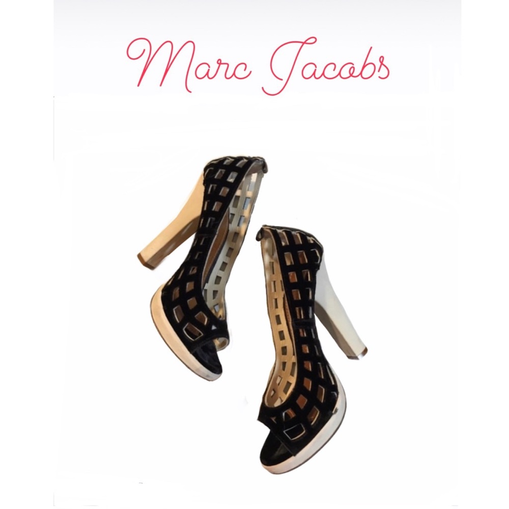 Size 38 Marc Jacobs Black Cage High Heels